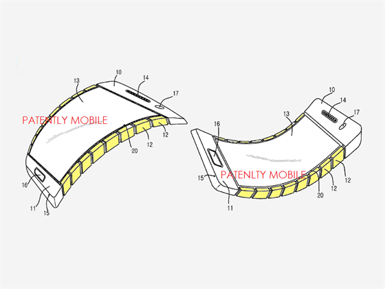 Koncept smartphonu Samsungu s flexibilním asi