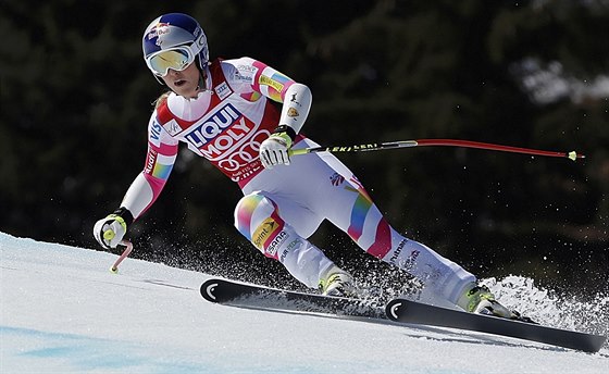 Lindsey Vonnová v superobím slalomu v Méribelu.