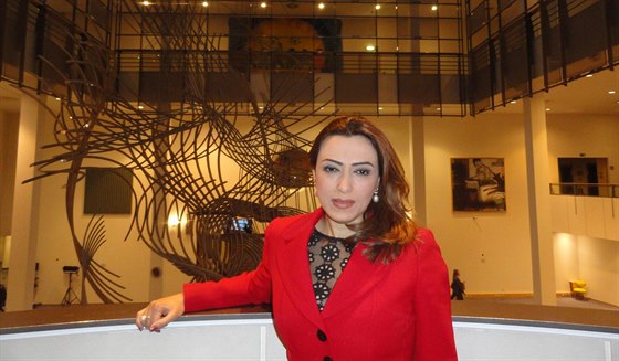 Egyptská novinářka Mona Sewilam v Evropském parlamentu (4. 3. 2015)