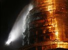Poár zvonice Novodviího klátera v Moskv. (15. bezna 2015)