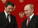 Ruský prezident Vladimir Putin s italským premiérem Mateem Renzim (5. bezna...