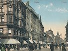 Praská ulice Na Píkop v roce 1909