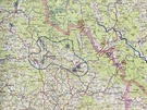 Podrobnjí mapa zachycující pedevím rozsah destrukní zóny Grafenau ...