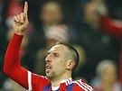 Franck Ribéry z Bayernu Mnichov se raduje z gólu v zápase se achtarem Donck.