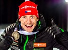 Biatlonista Ondej Moravec s bronzovou medailí z vytrvalostního závodu na MS v...