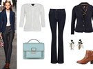 Inspirace Louis Vuitton: tmav modré díny Marks&Spencer, bílý kardigan F&F,...