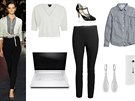 Inspirace Altuzarra: erné kalhoty Lindex, kostkovaná koile H&M, bílý kardigan...