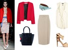 Inspirace Miu Miu: béová sukn Marks&Spencer, halenka s volánem H&M, ervené...