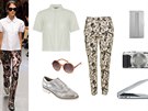 Inspirace Giles: vzorované kalhoty Topshop, bílá halenka Marks&Spencer,...