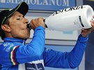 Nairo Quintana coby celkový vítz závodu Tirreno-Adriatico.