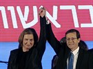 Pedstavitelé koalice Sionistický svaz Cipi Livni a Jicchak Herzog uznali...