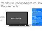 Minimální hardwarové poadavky pro Windows 10.