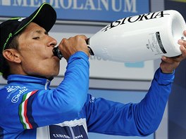Nairo Quintana coby celkov vtz zvodu Tirreno-Adriatico.