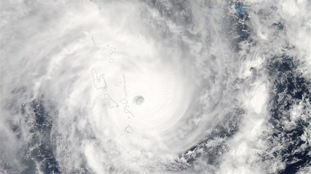 Cykln Pam nad Vanuatu na satelitnm snmku(14. bezna 2015)