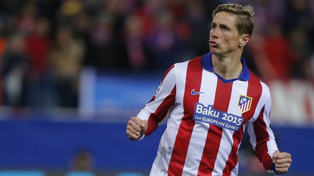 Fernando Torres z Atltika Madrid se raduje z promnn penalty.