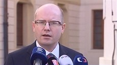 Premiér Bohuslav Sobotka p�i�el na Pra�ský hrad.