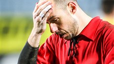 �eskobud�jovický branká� Zden�k K�í�ek po prohraném zápase
