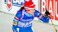 eská finimanka Veronika Vítková po dojezdu tafety na MS v Kontiolahti.