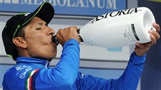 Nairo Quintana coby celkový vítz závodu Tirreno-Adriatico.