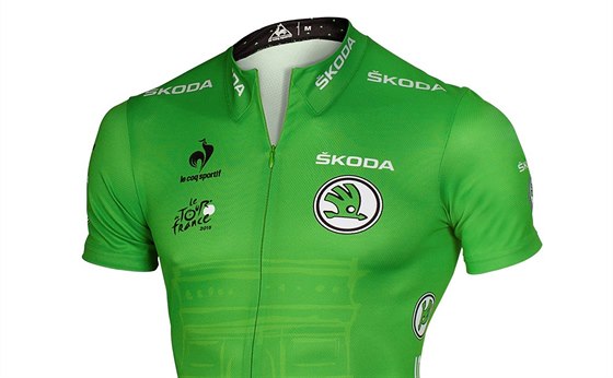 Nová image zeleného dresu na Tour, s logem firmy Škoda