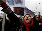 Protest en v Kábulu kvli surovému ubití studentky. (25. bezna 2015)