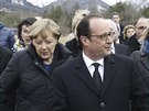 Nmecká kancléka Angela Merkelová, francouzský prezident Francoise Hollande a...
