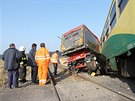 Nehoda osobního vlaku a kamionu na pejezdu mezi Obrataní a Chýnovem na hranici...