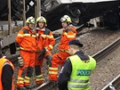 Sráka dvou nákladních vlak v alhosticích u Litomic.