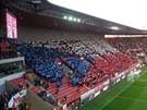 Fanouci ped zápasem esko - Lotysko na stadionu v Edenu