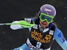 árka Strachová na trati slalomu v Méribelu.