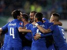 Gólová radost italských fotbalist v duelu s Bulharskem