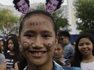 Filipíntí fanouci ekají na kapelu One Direction (21. bezna 2015).