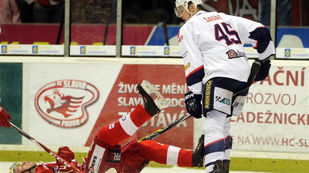 Momentka z utkn Slavia - Chomutov.