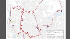 Trasa plmaratonu v eských BUdjovicích pro rok 2015.