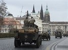 Centrem Prahy projel historický konvoj amerických vojenských vozidel eských...