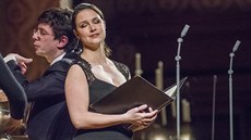 Sophie Harmsenová a dirigent Václav Luks na koncert� v Rudolfinu