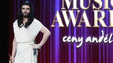 Leo Mare coby Conchita But na pedávání cen Andl (14. kvtna 2014)