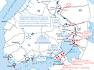 Mapa sovtského útoku proti Finsku v zimní válce (1939-1940)