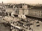 Historický snímek brnnského hlavního nádraí ze 30. let minulého století....