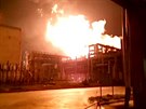 Exploze chemické továrny ve východoínském mst ang-ou (6. dubna 2015)