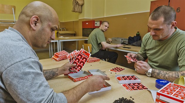 Vězně ve výkonu trestu ve věznici Oráčov na Rakovnicku v roce 2015 zaměstnávalo kompletování druků. Odsouzení často sestavují i píšťaly do kukačkových hodin.