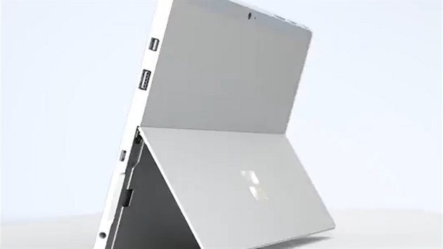 Konektory novho tabletu Surface 3 vetn zdky pro microSD kartu pod polohovatelnm stojnkem.