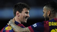Lionel Messi z Barcelony se raduje z gólu v duelu s Almerií