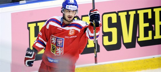 eský hokejista Martin Zaovi v reprezentaním dresu.