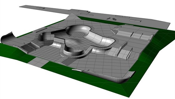 Vizualizace budoucí podoby nového umperského skateboardového areálu.