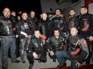 Vladimir Putin s leny motorkáského gangu Noní vlci v Blehrad (23. bezna...