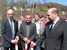 Starosta Olbernhau Steffen Laub, starosta Brandova Ji�� Mooz a krajsk� radn�...