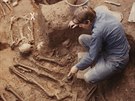 Ostatky z Mariánské louky pod dnským zámkem vyzvedli archeologové v roce 1985...