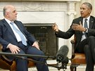 Irácký premiér Hajdar Abádí jednal s americkým prezidentem Barackem Obamou ve...
