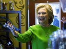 Hillary Clintonová pi zastávce v LeClaire v Iow (14. dubna 2015)